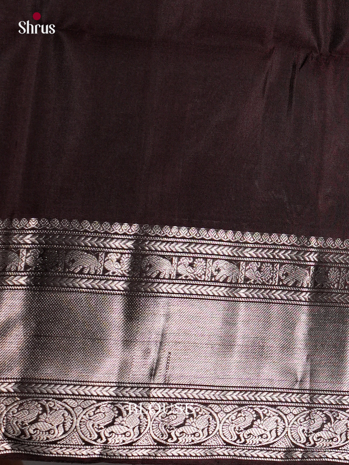 Buy Coffee Brown Pure Soft Silk Saree With Silver Peacock Buttas, Zari Border & Brocade Pallu