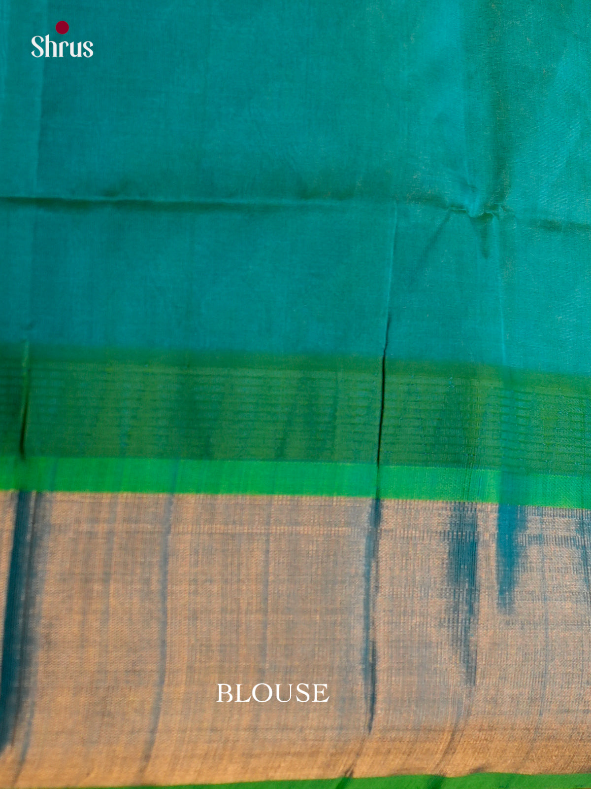 Buy Stunning Cream Cotton Silk Saree with Plain Body, Teal Green Temple Zari Border & Pallu