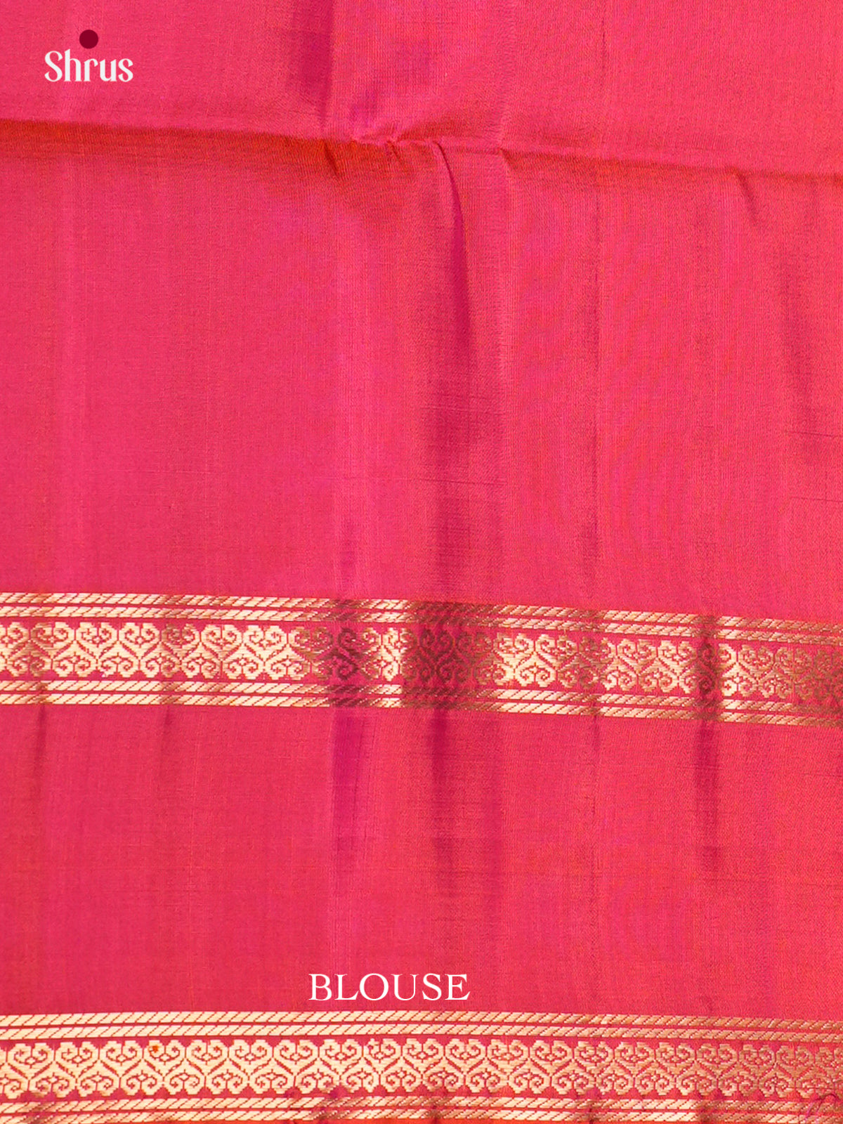 Buy Cream Silk Saree With Golden Floral Buttas, Pink Rettaipet Border & Brocade Pallu