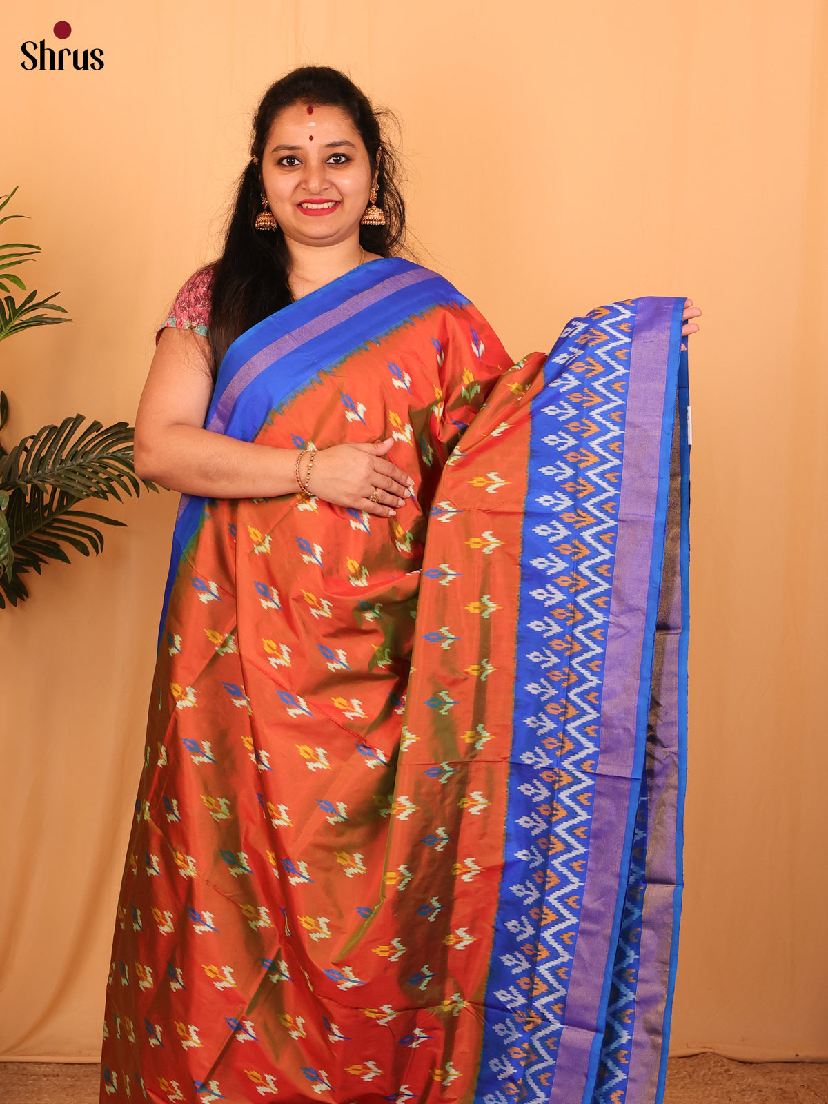 DAS01015 - Ikkat Silk Saree