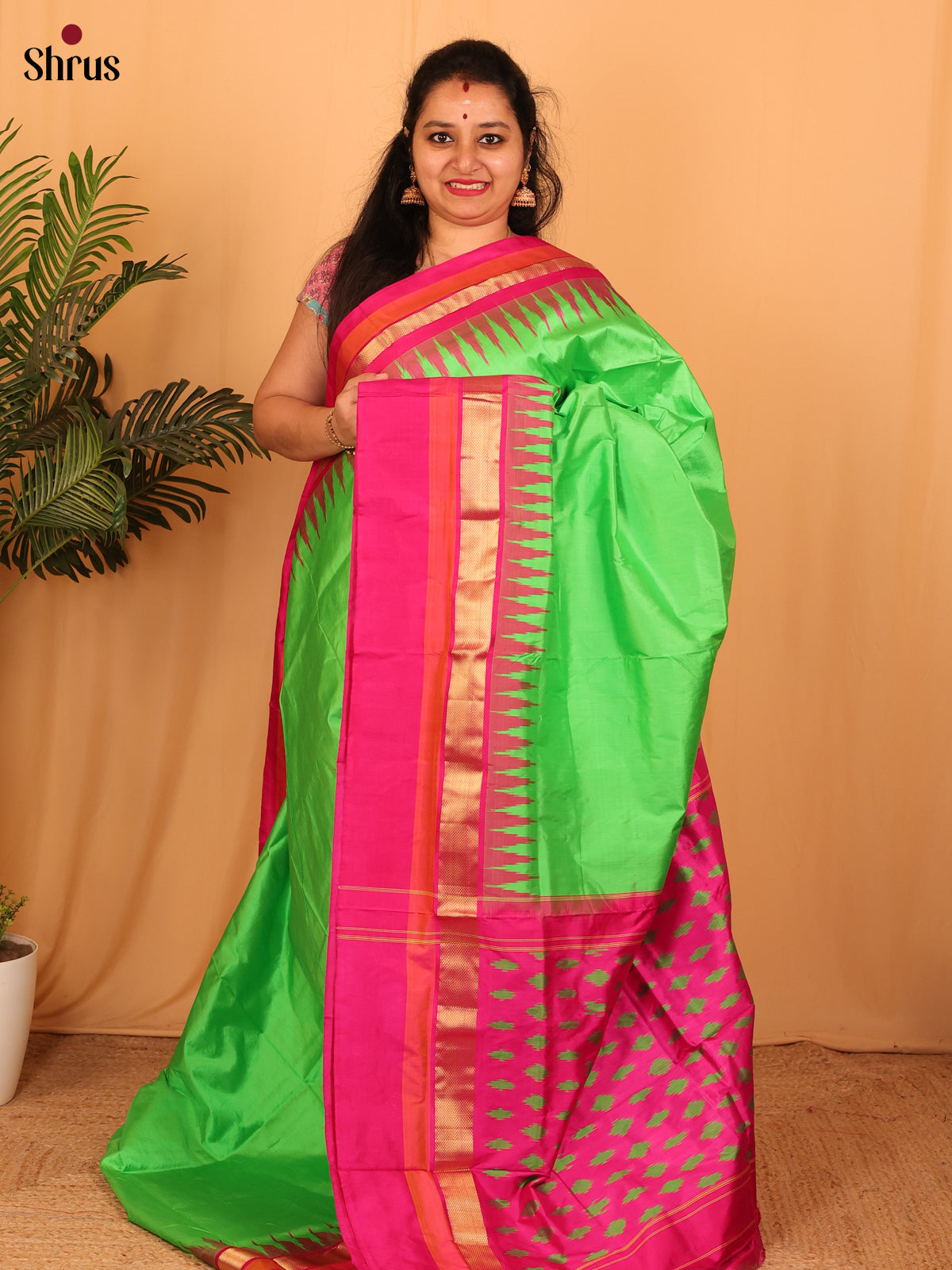 DAS01041 - Ikkat Silk Saree