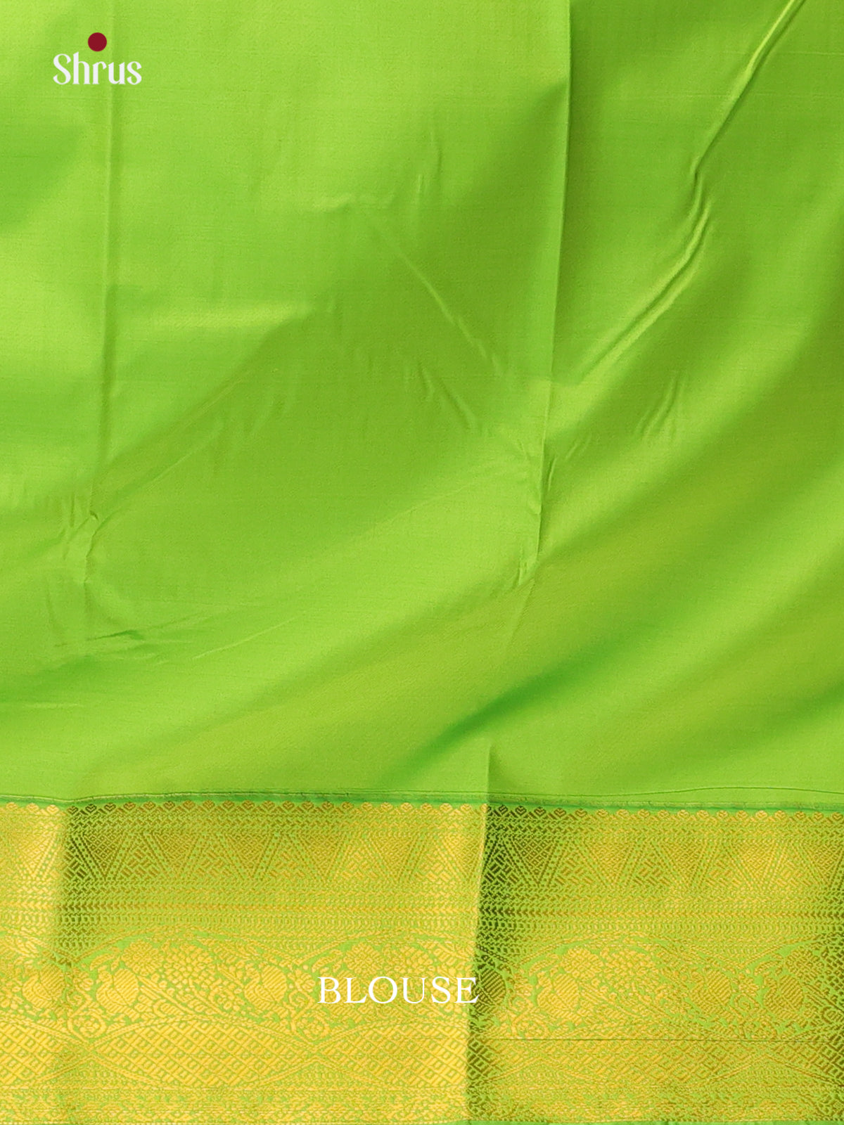 Cream  & Green - Bangalori silk Saree