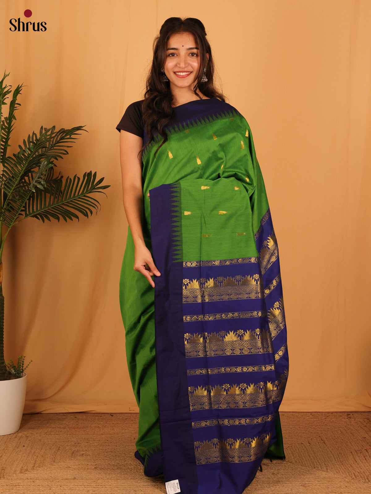 Green & Blue - Kalyani Cotton Saree - Shop on Shrus.com