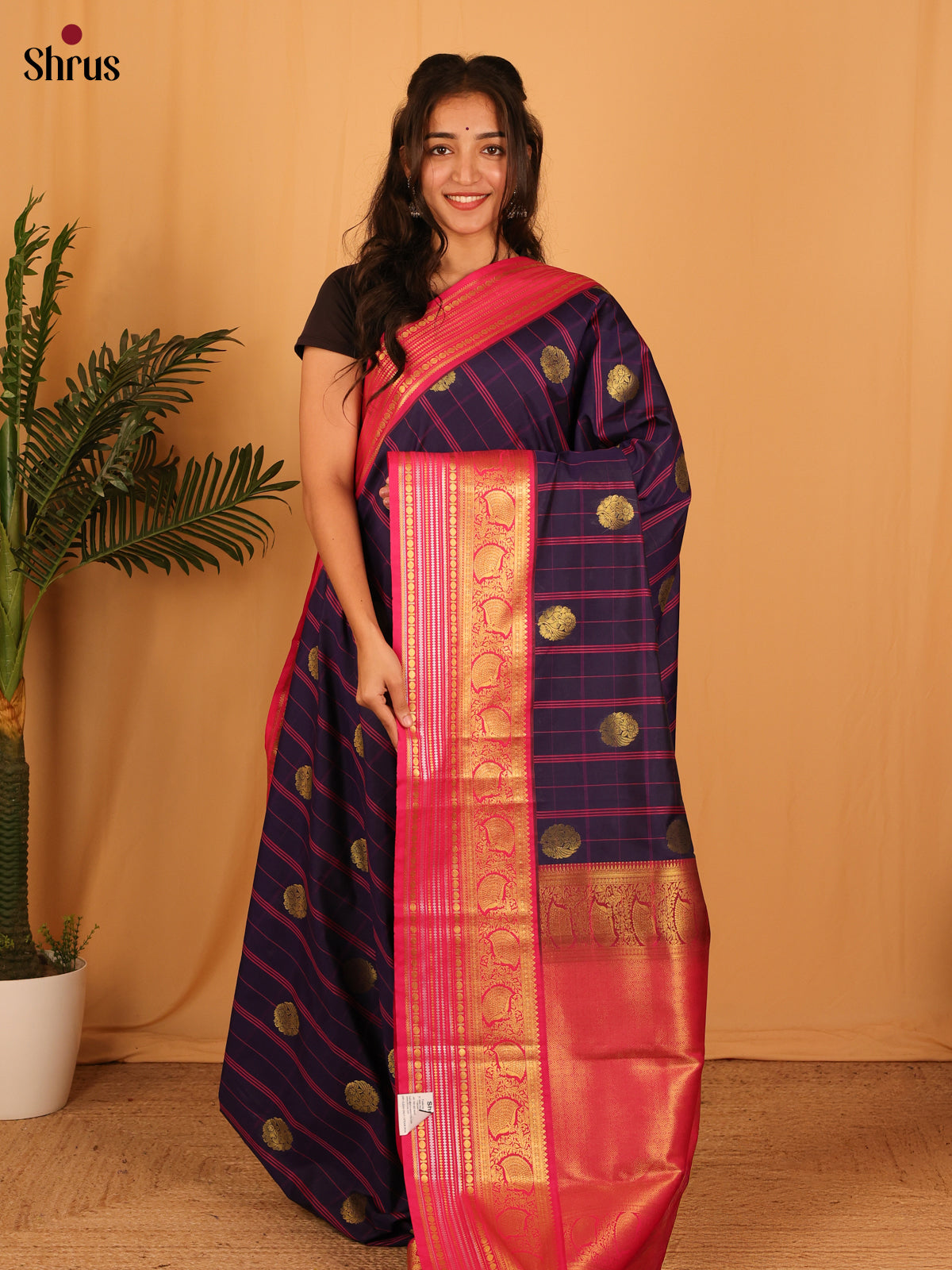 Violet & Pink- Bangalori silk Saree