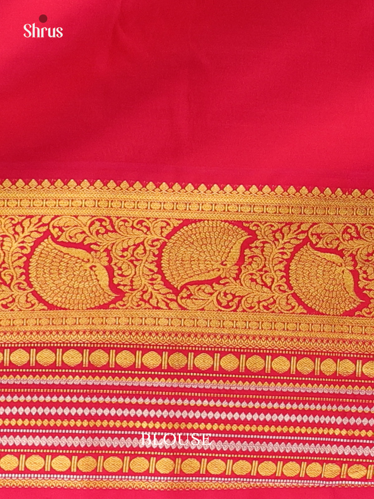 Dark Green & Red - Bangalori silk Saree