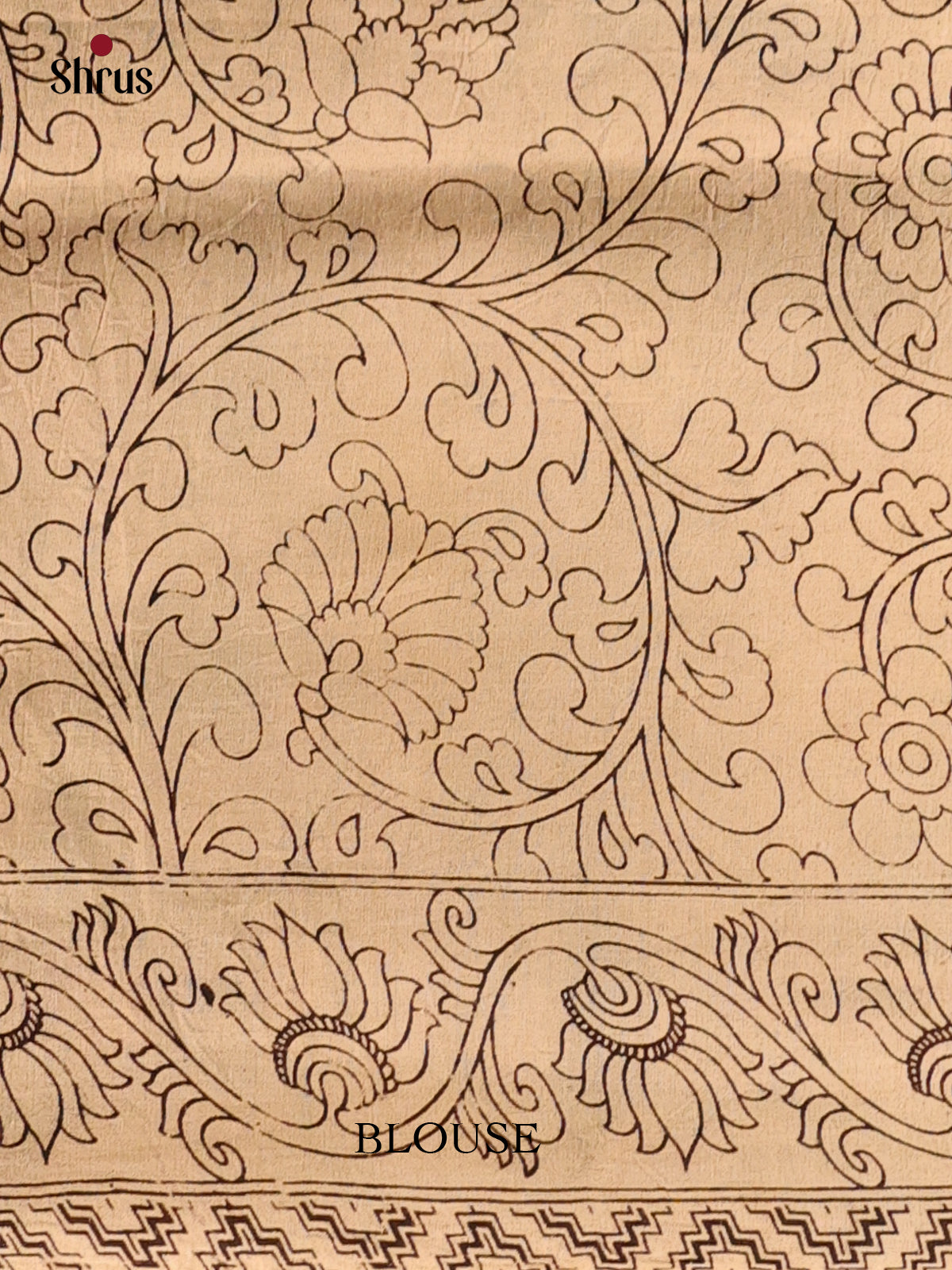 Green & Beige - kalamkari-cotton Saree - Shop on Shrus.com
