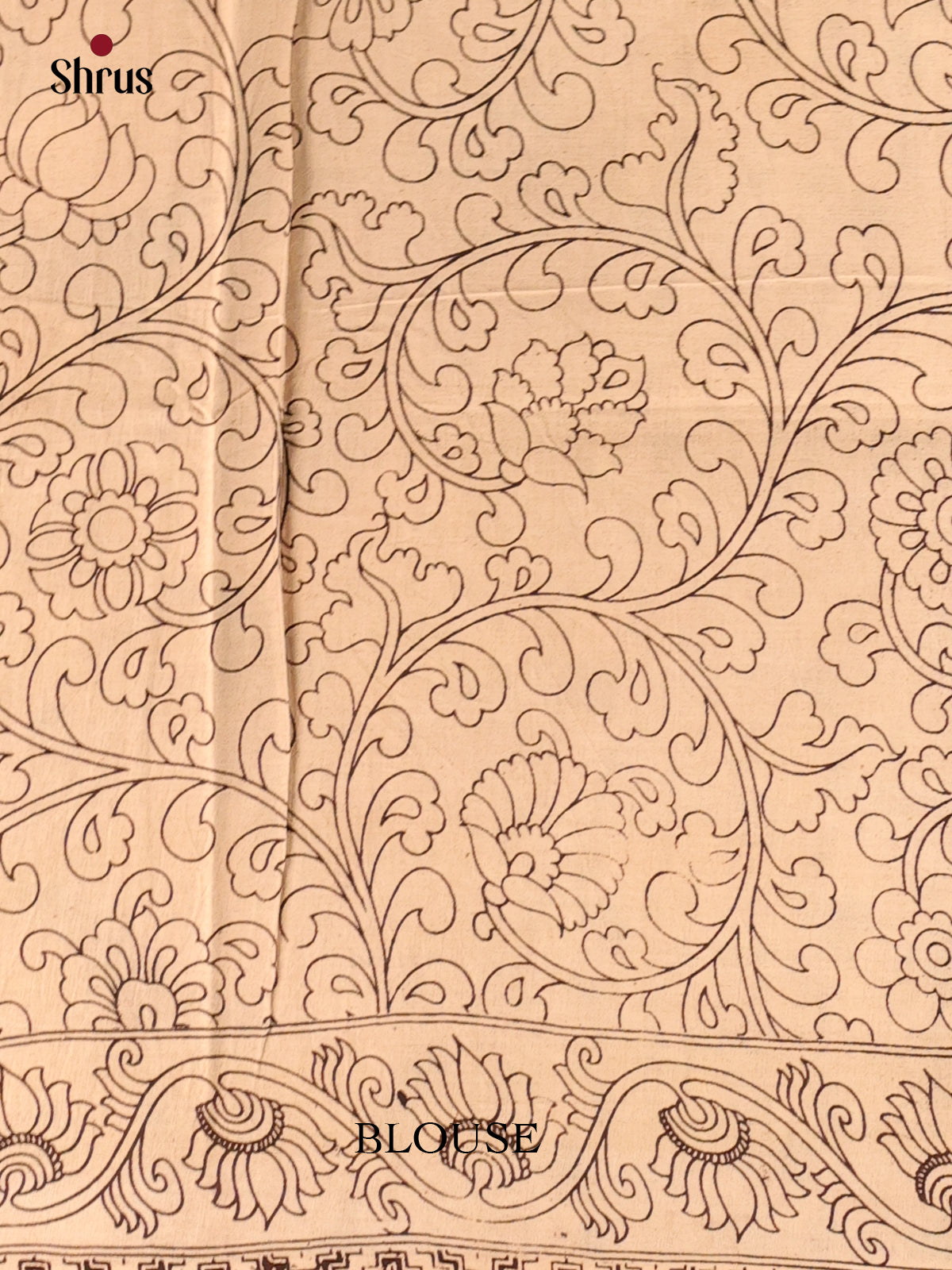 Beige & Black - kalamkari-cotton Saree - Shop on Shrus.com