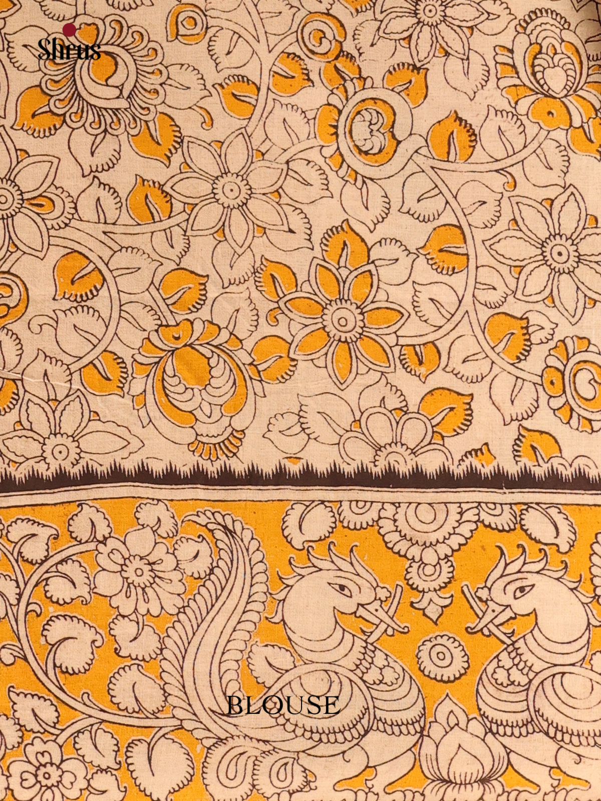 Maroon & Beige- kalamkari-cotton Saree