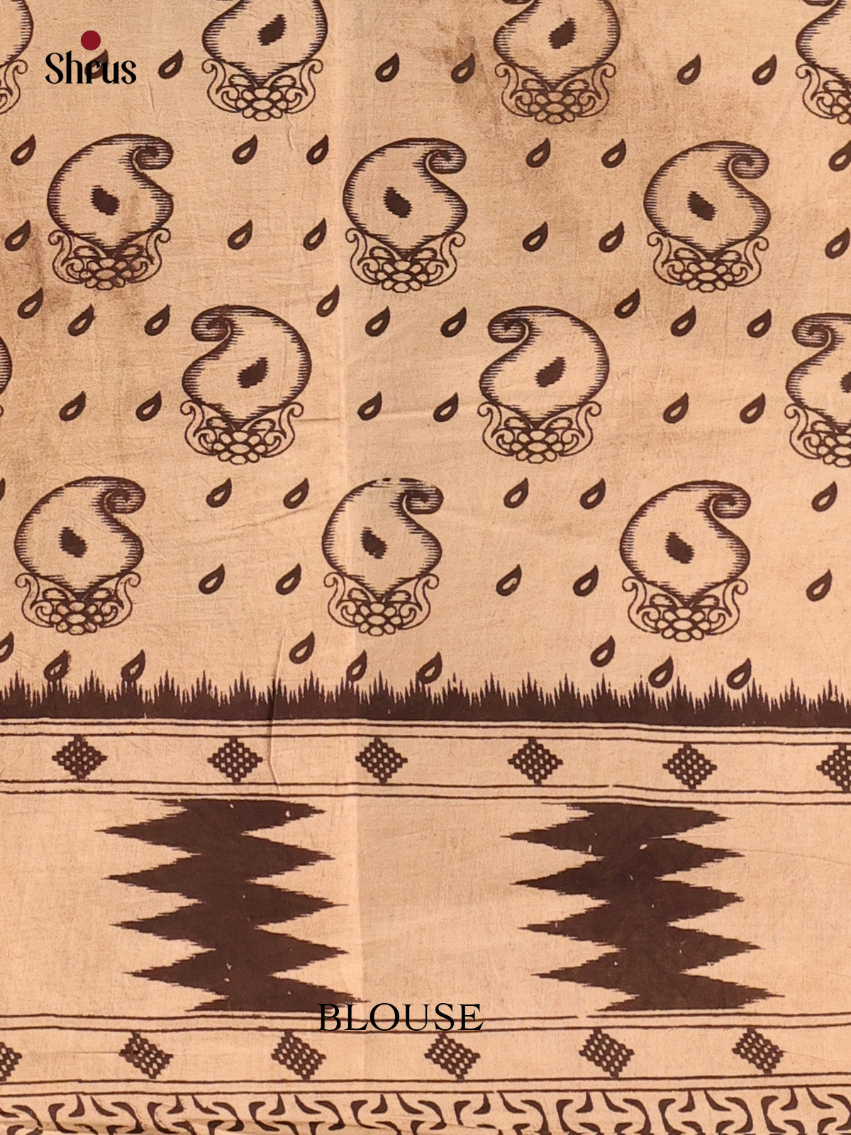 Beige & Maroon - kalamkari-cotton Saree