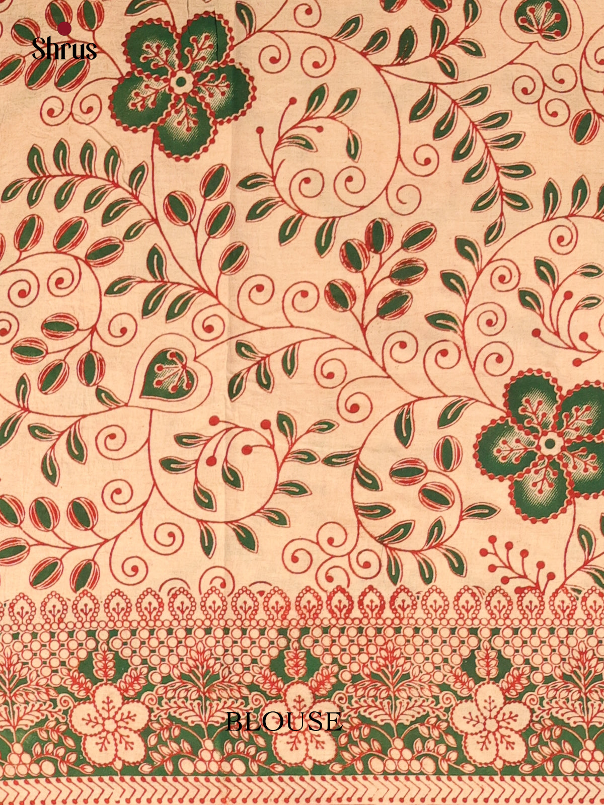 Orange & Beige - kalamkari-cotton Saree