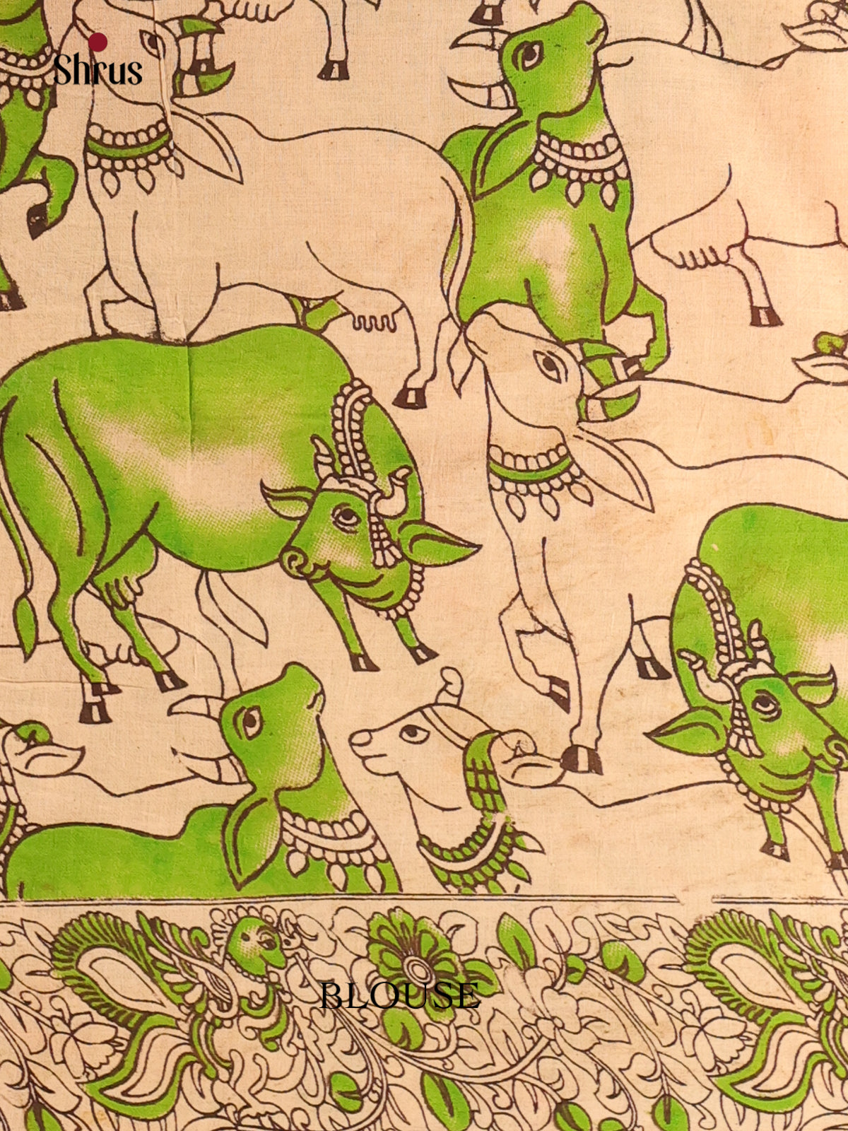 Green & Orange - kalamkari-cotton Saree