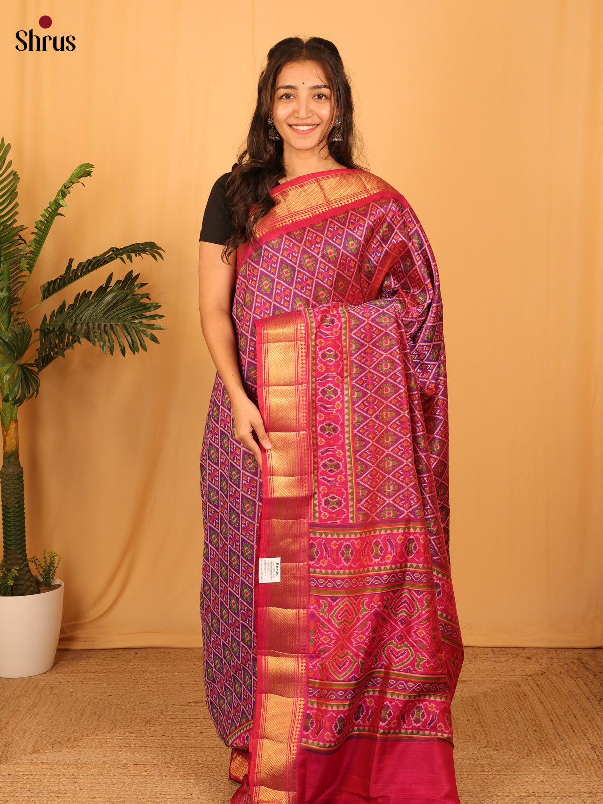 Purple & Pink - Semi Patola Saree