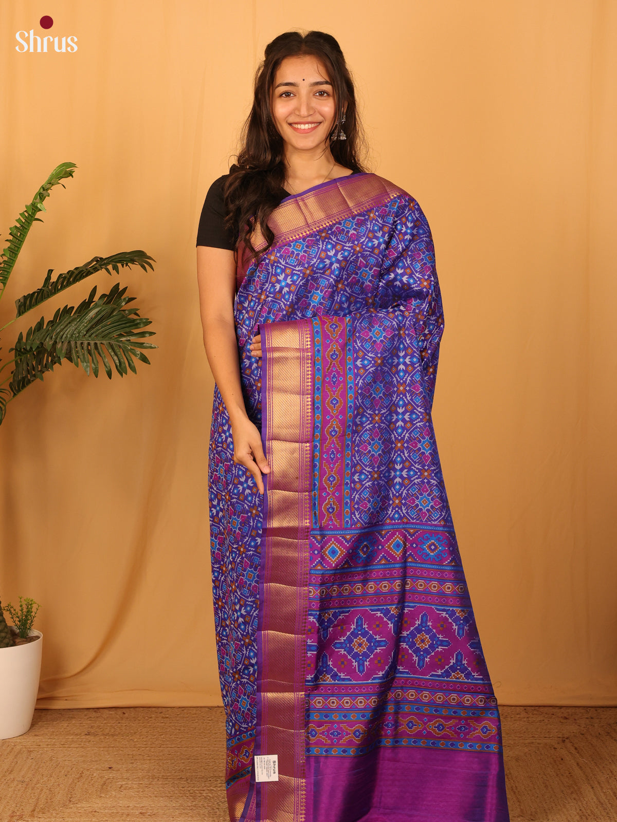 Blue & Purple - Semi Patola Saree