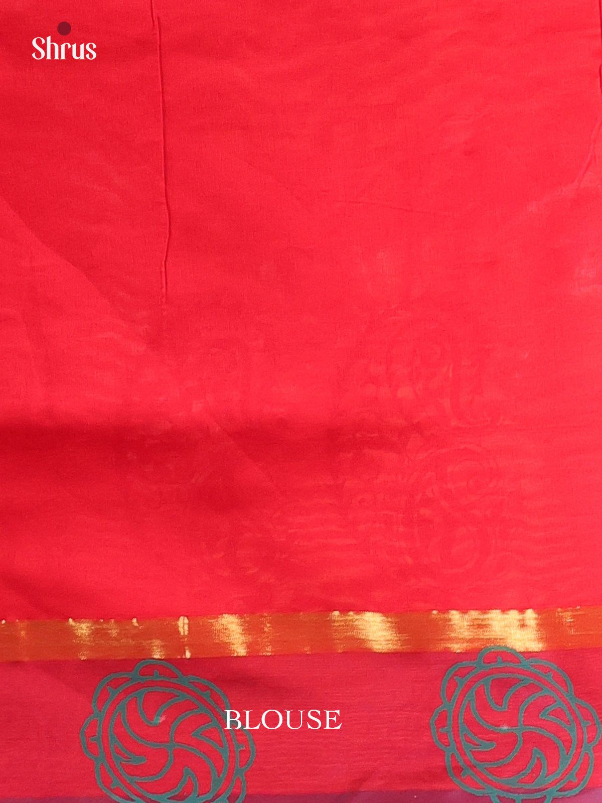 Orange & Red - Silkcotton-halfpure Saree