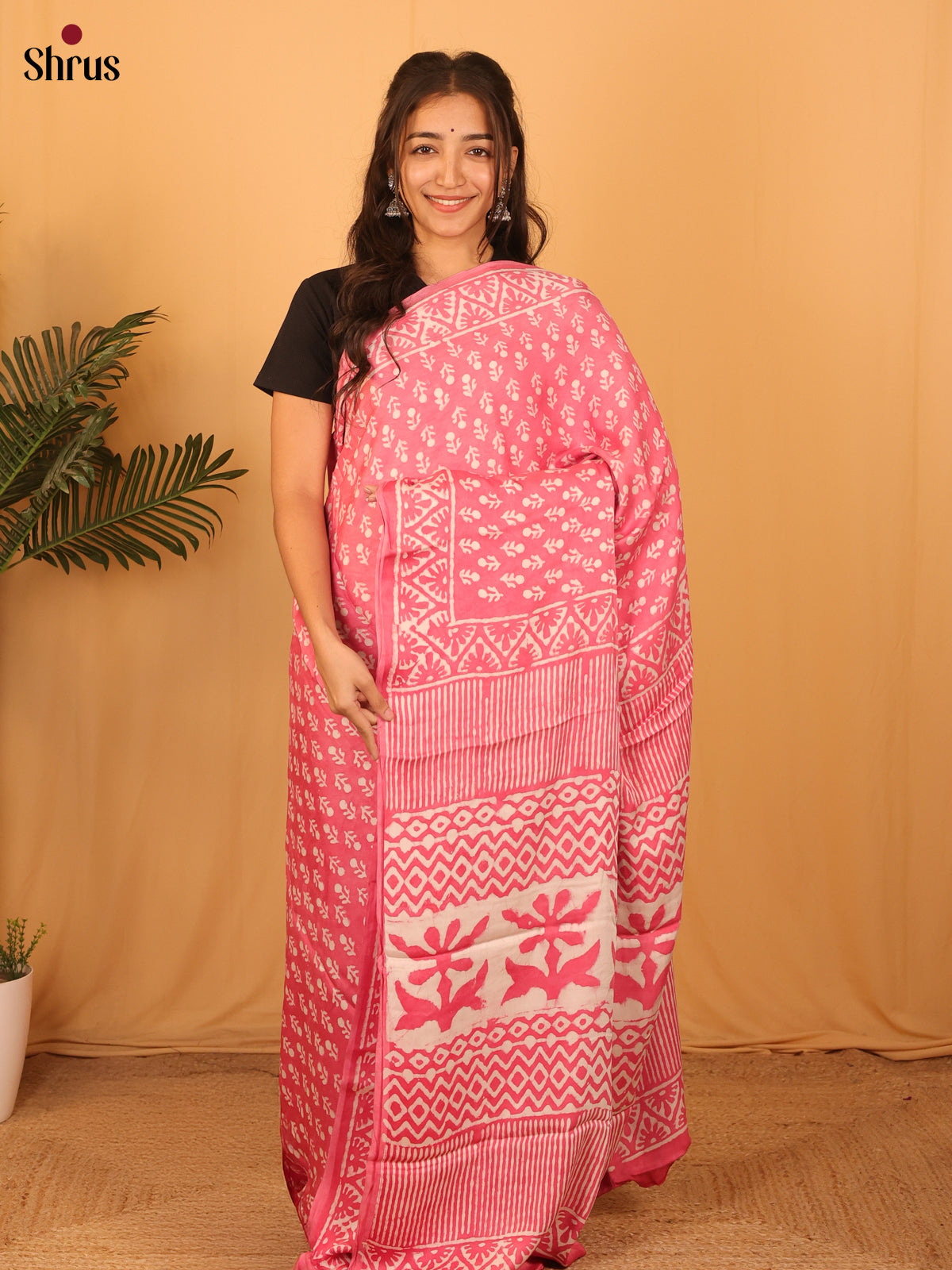 Pink- Modal Silk Saree