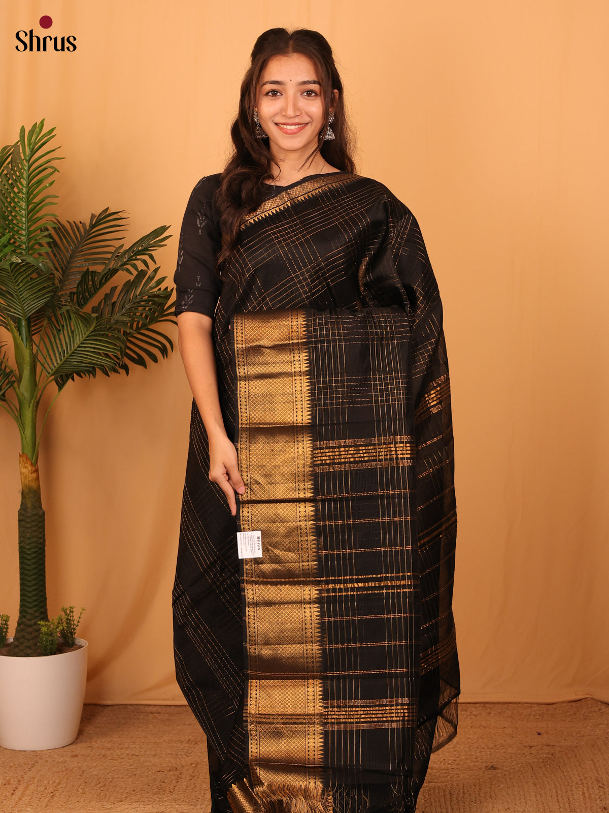 Black(Single Tone)- Mangalagiri silkcotton