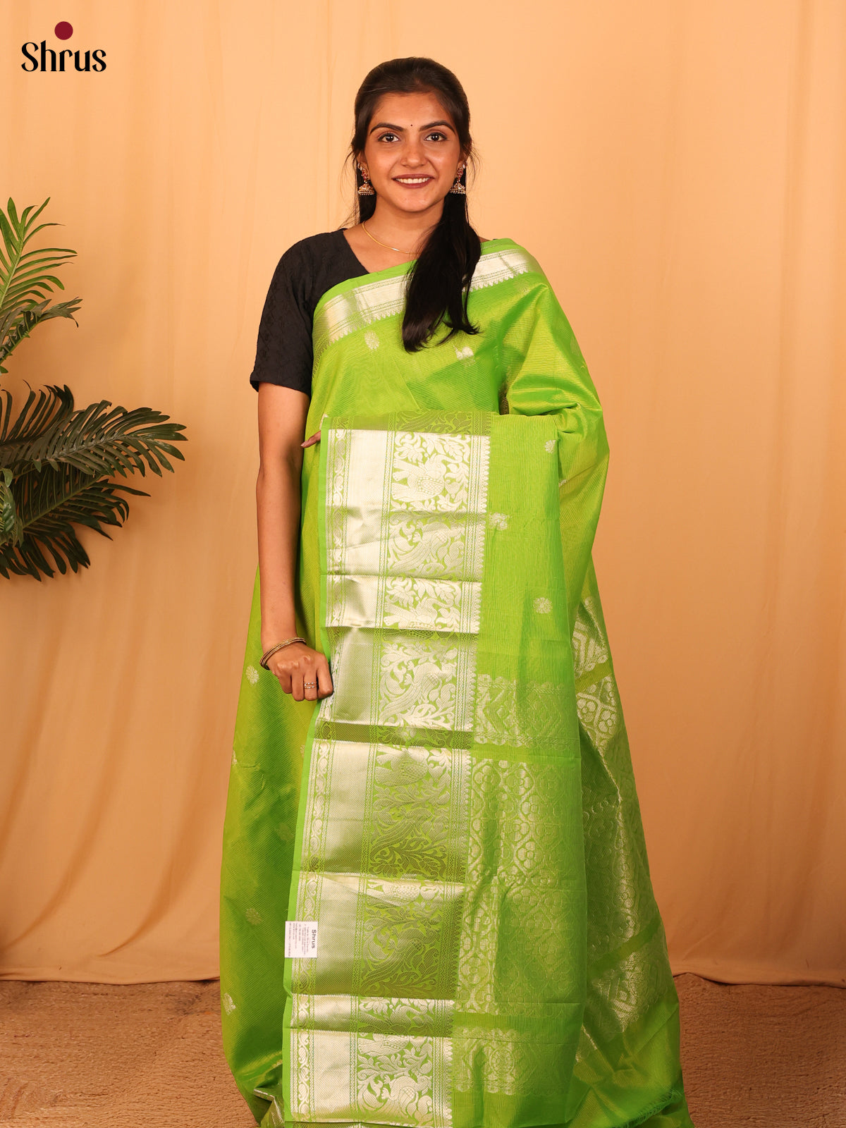 Green(single Tone) - Mangalagiri silkcotton Saree