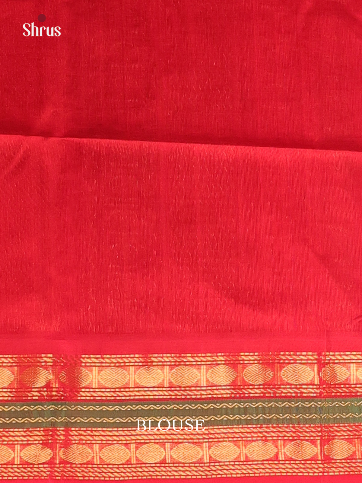 Blue & Red - Silk Cotton Saree