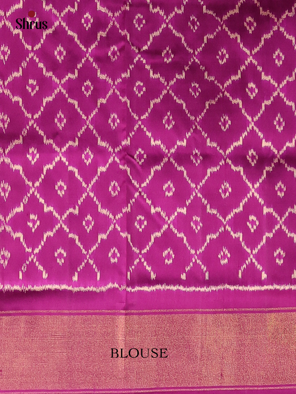 Cream &  Purple - Ikkat Silk Saree