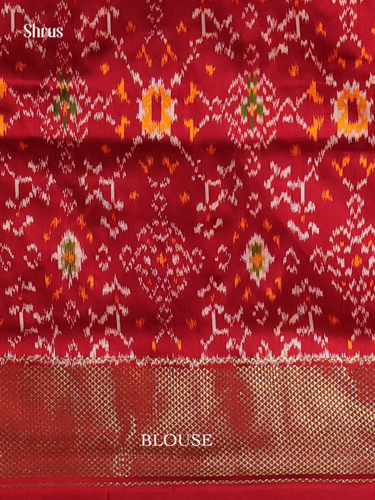 Cream  &  Maroon - Ikkat Silk Saree