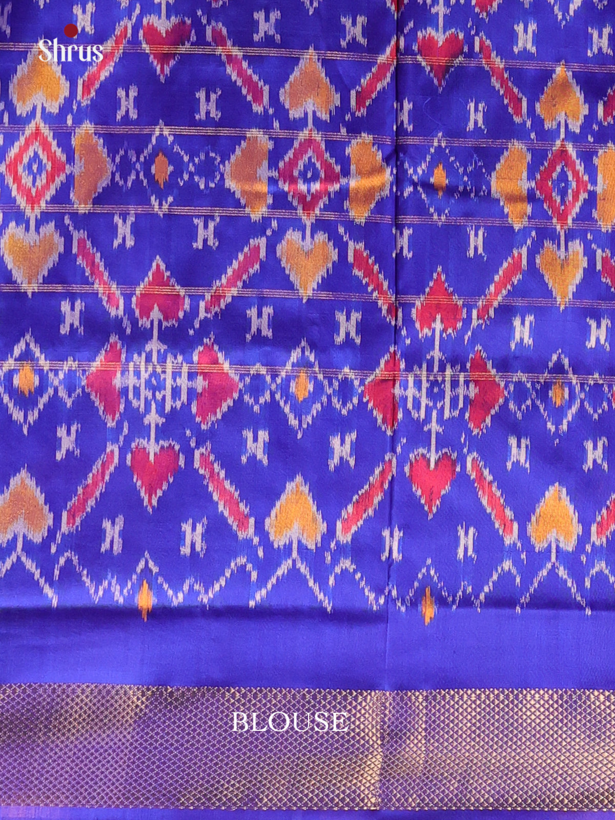 Blue & Purple - Ikkat Silk Saree