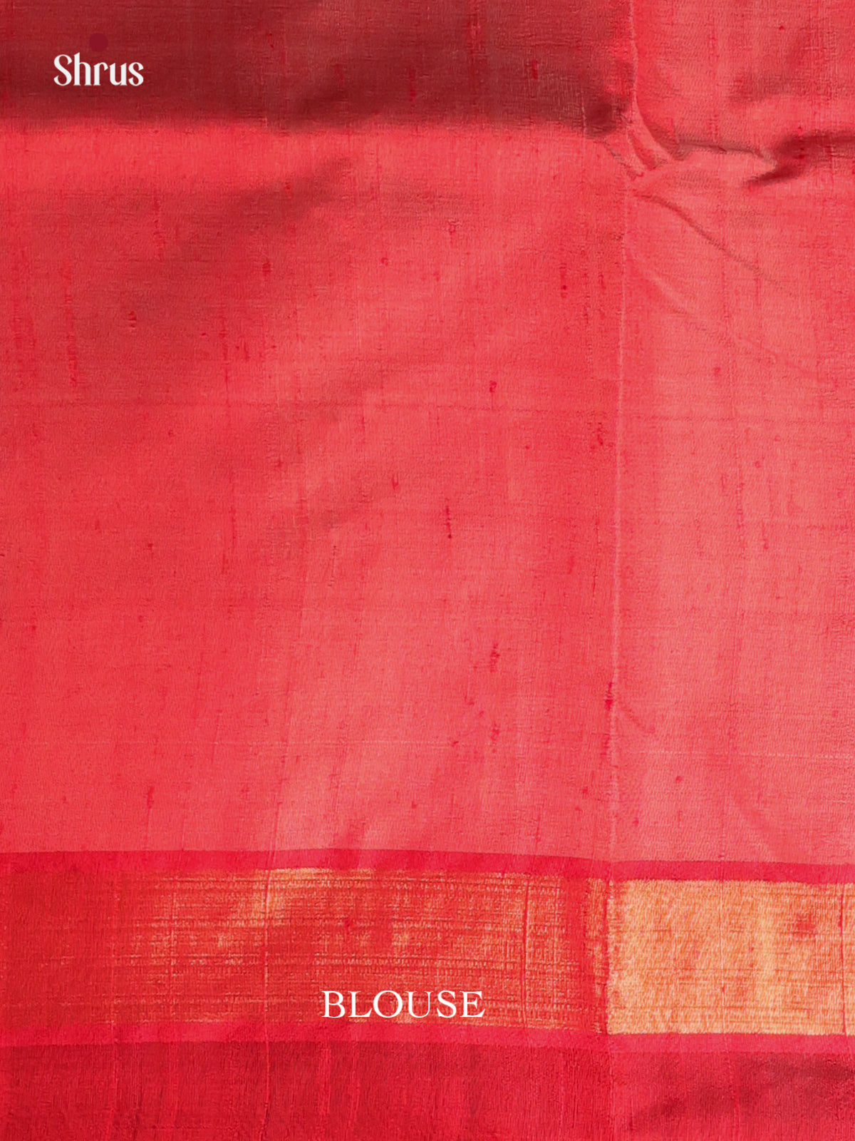 Peach & Red - Raw Silk Saree