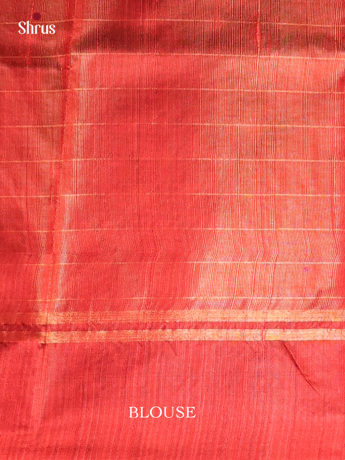 Dull Gold & Red - Raw Silk Saree