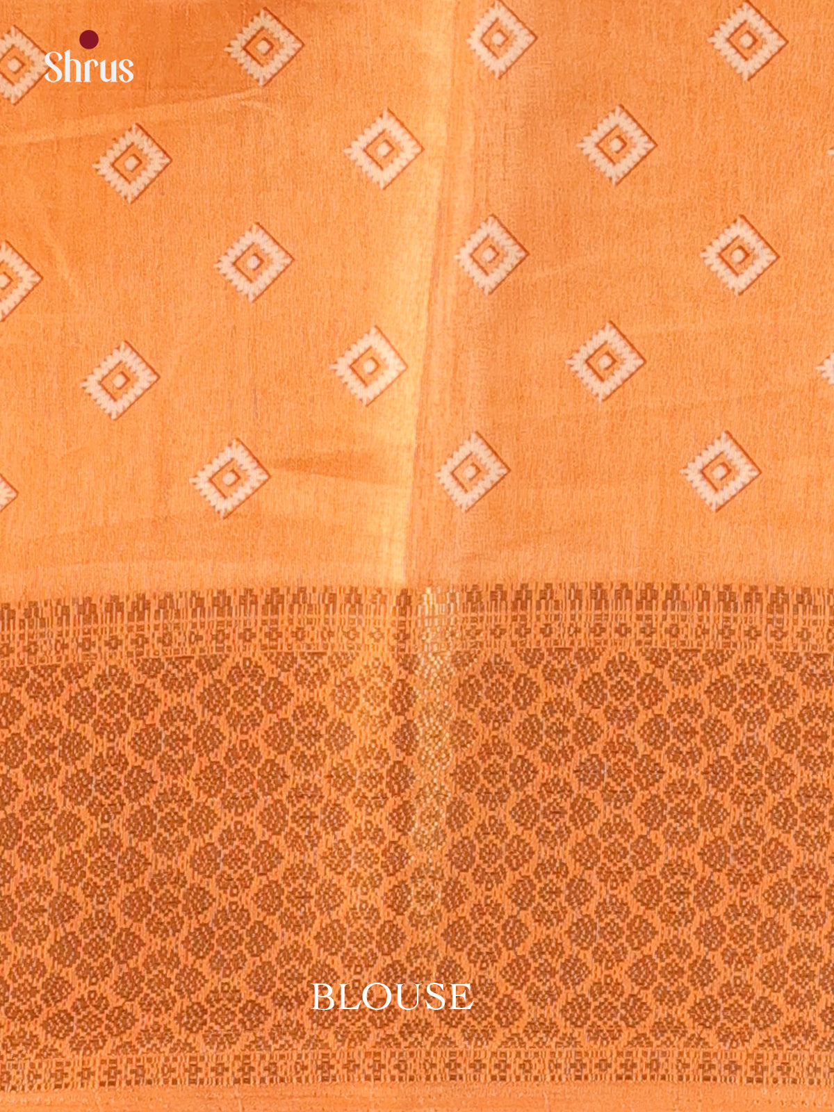 Orange - Semi Crepe Saree