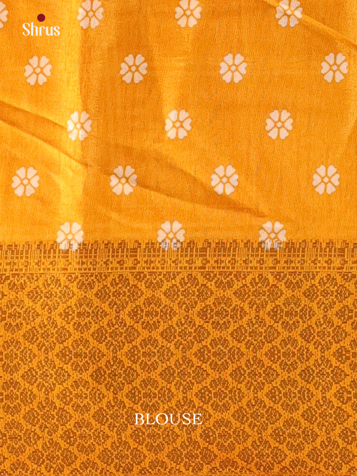 Mustard - Semi Crepe Saree