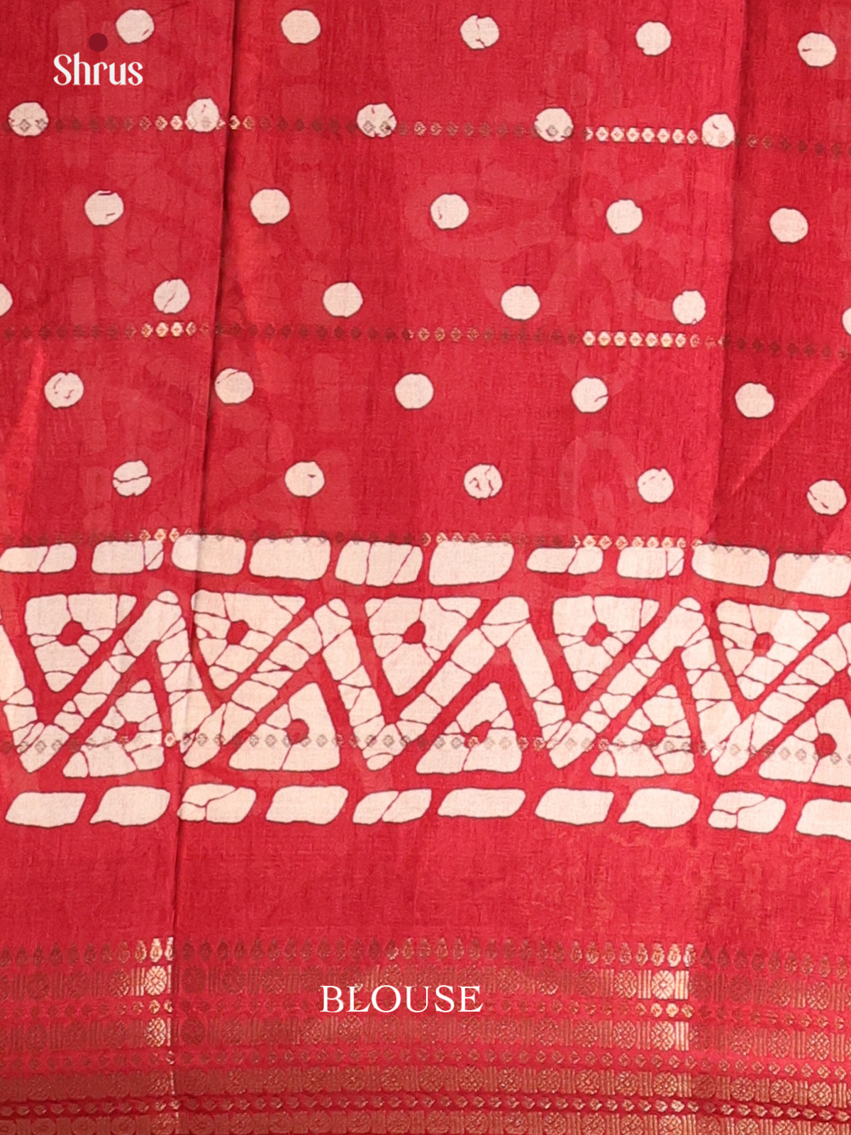 Red - Semi Crepe Saree