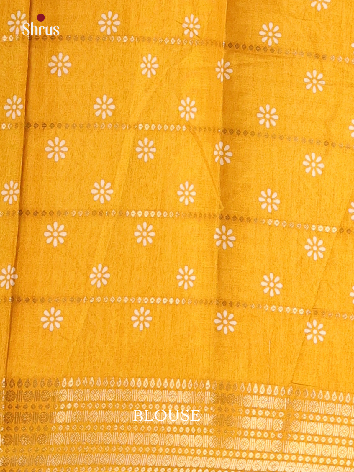 Mustard - Semi Crepe Saree