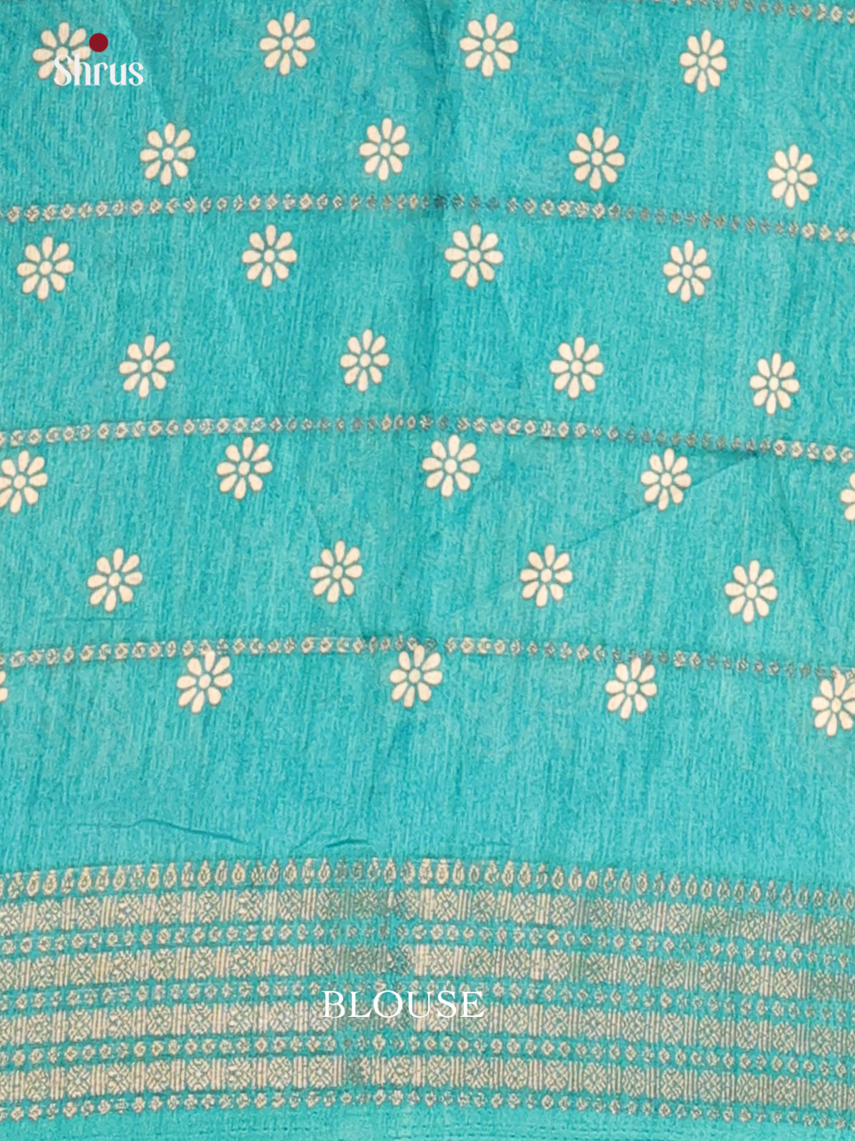 Teal - Semi Crepe Saree