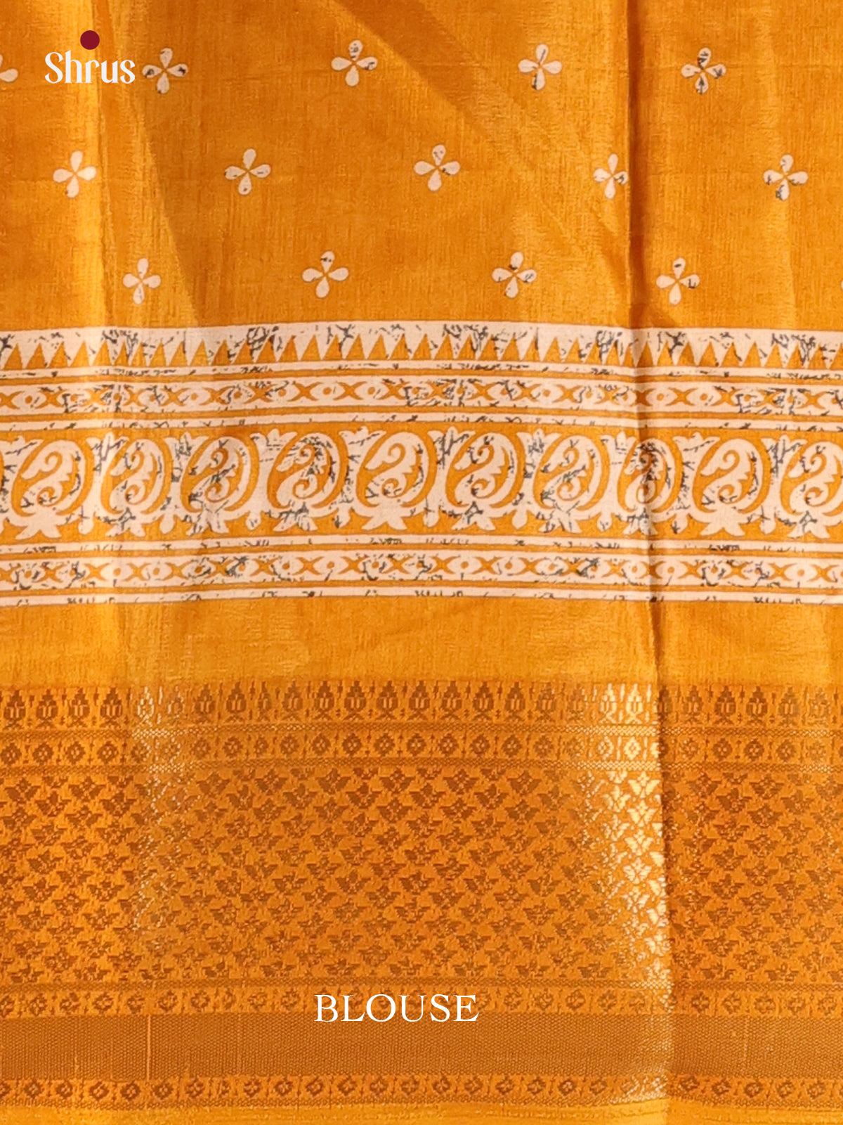 Mustard - Semi Crepe Saree