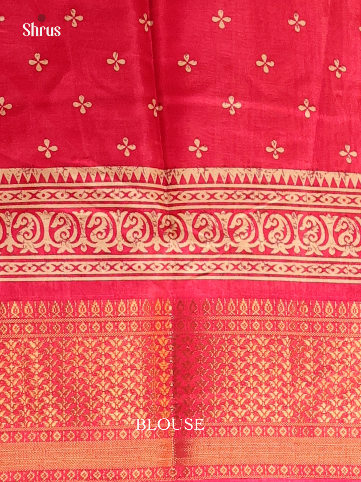 Reddish Pink - Semi Crepe Saree