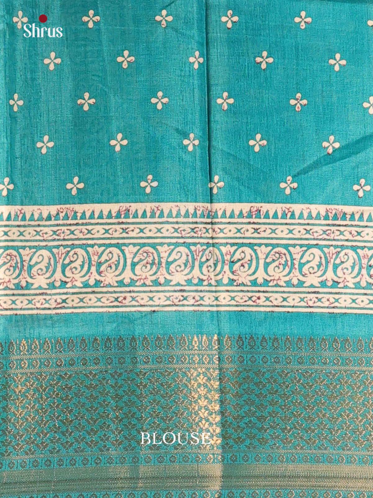 Teal - Semi Crepe Saree