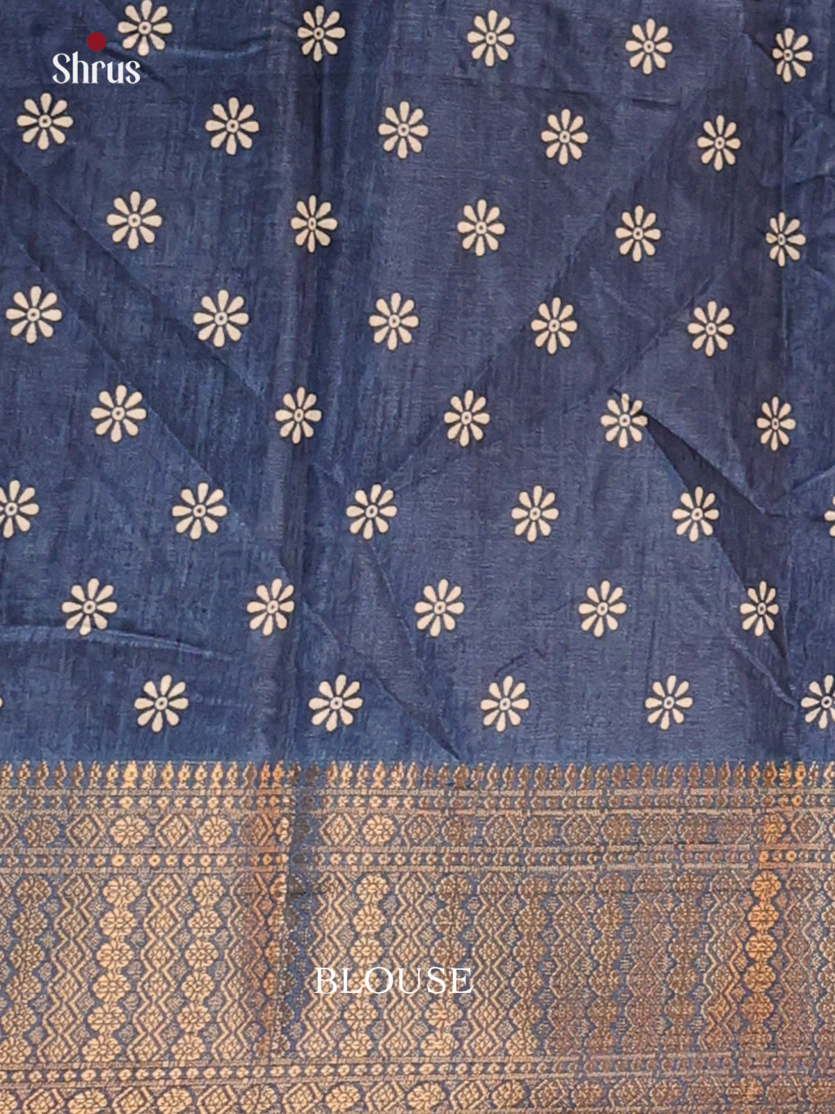 Blue - Semi Crepe Saree