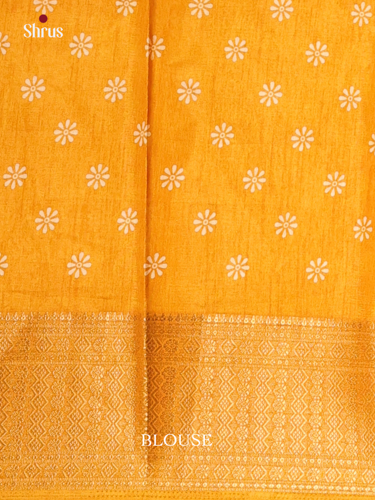 Mustard - Semi Crepe Saree