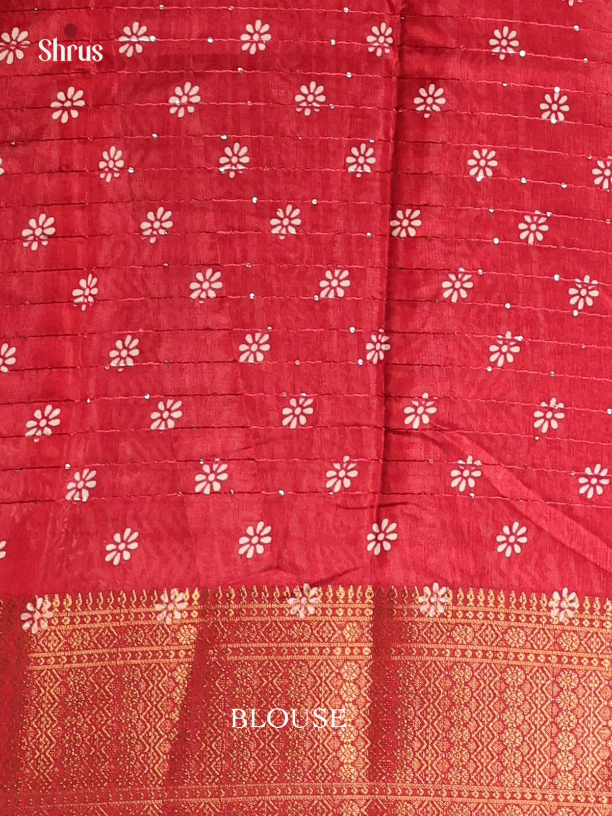 Red - Semi Crepe Saree