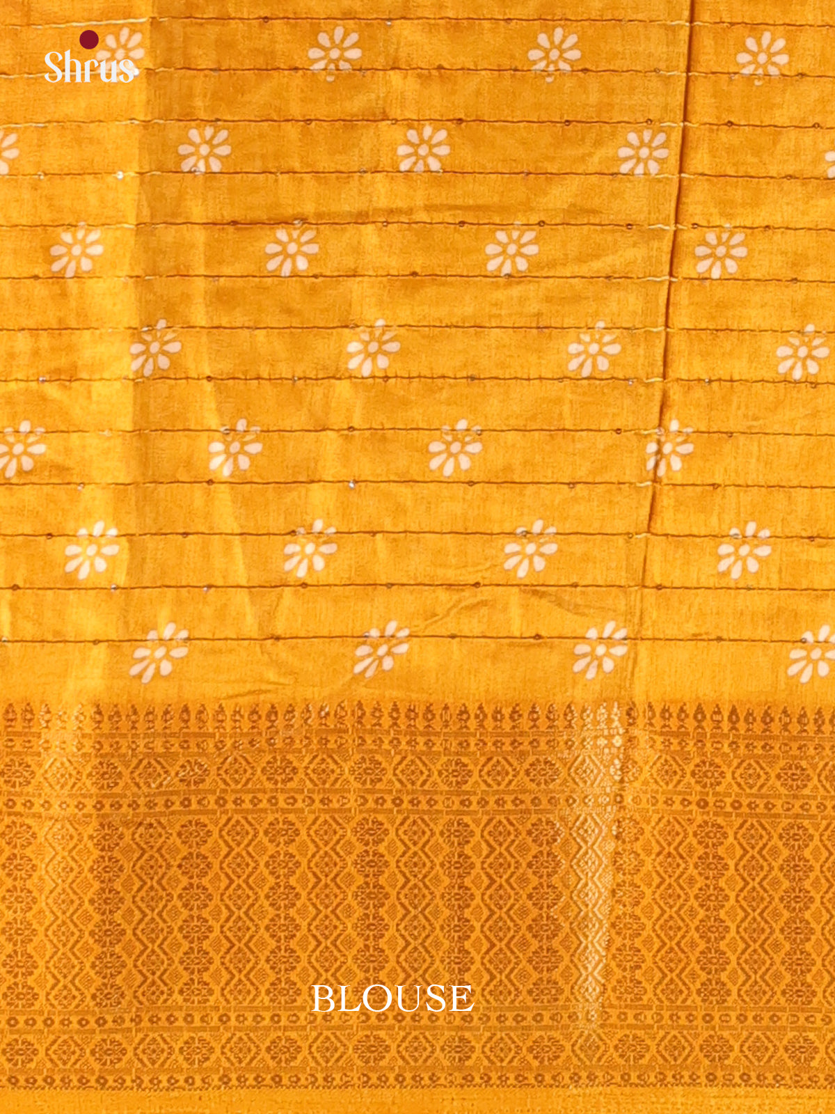 Mustard - Semi Crepe Saree