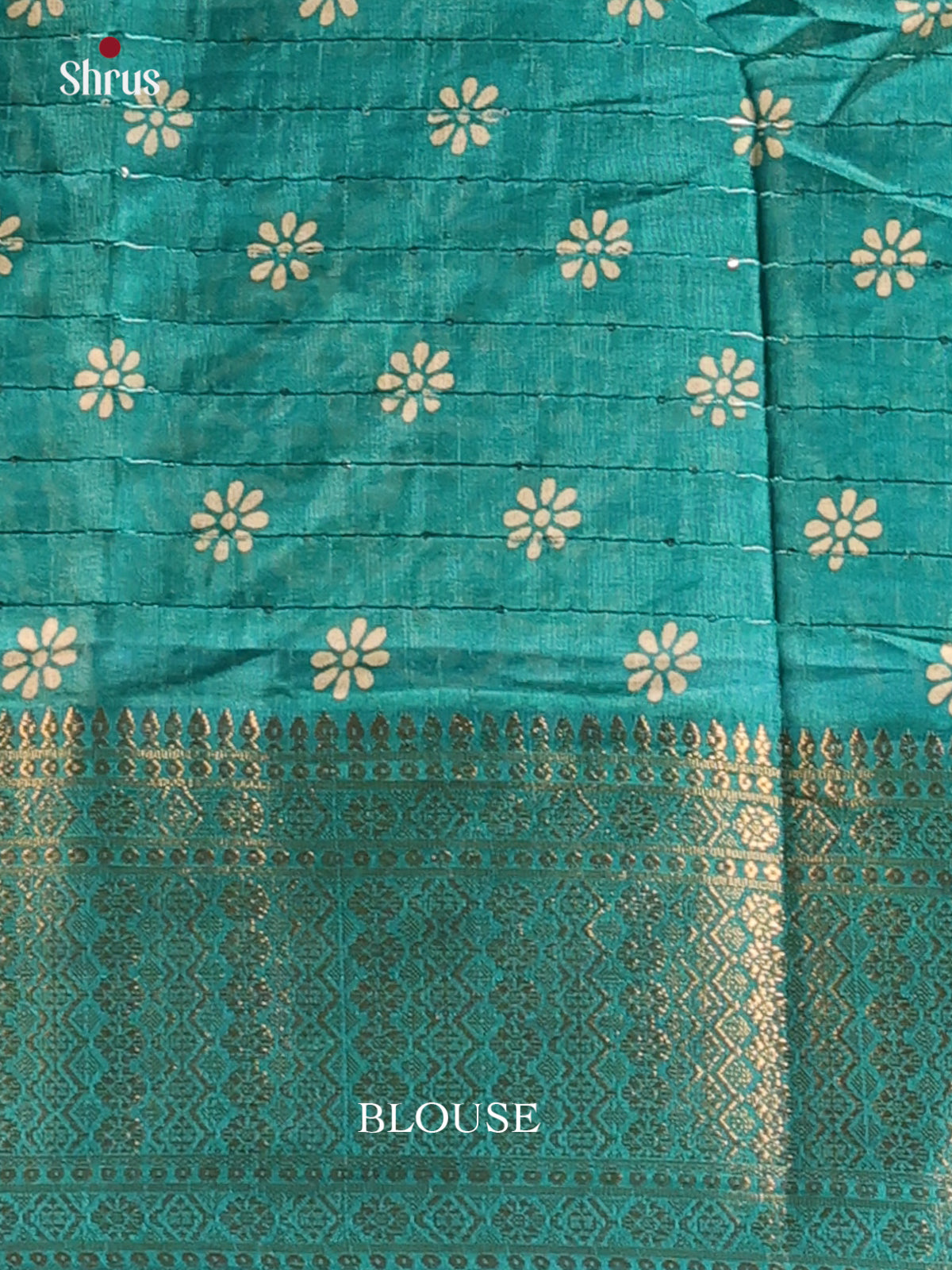 Teal - Semi Crepe Saree