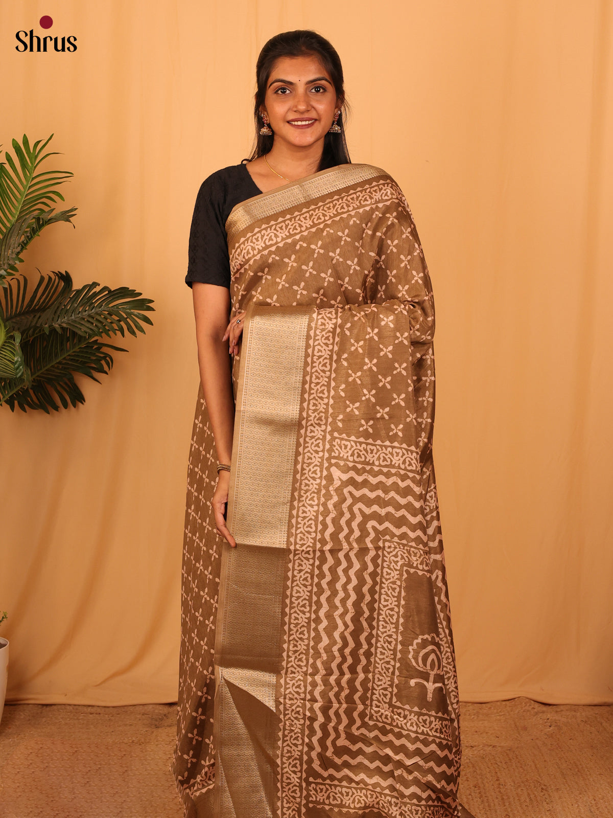 Dark Mustard- Semi Crepe Saree