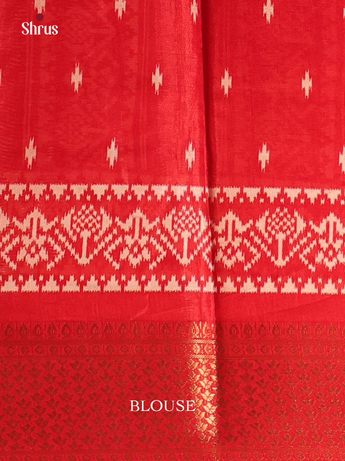 Red - Semi Crepe Saree