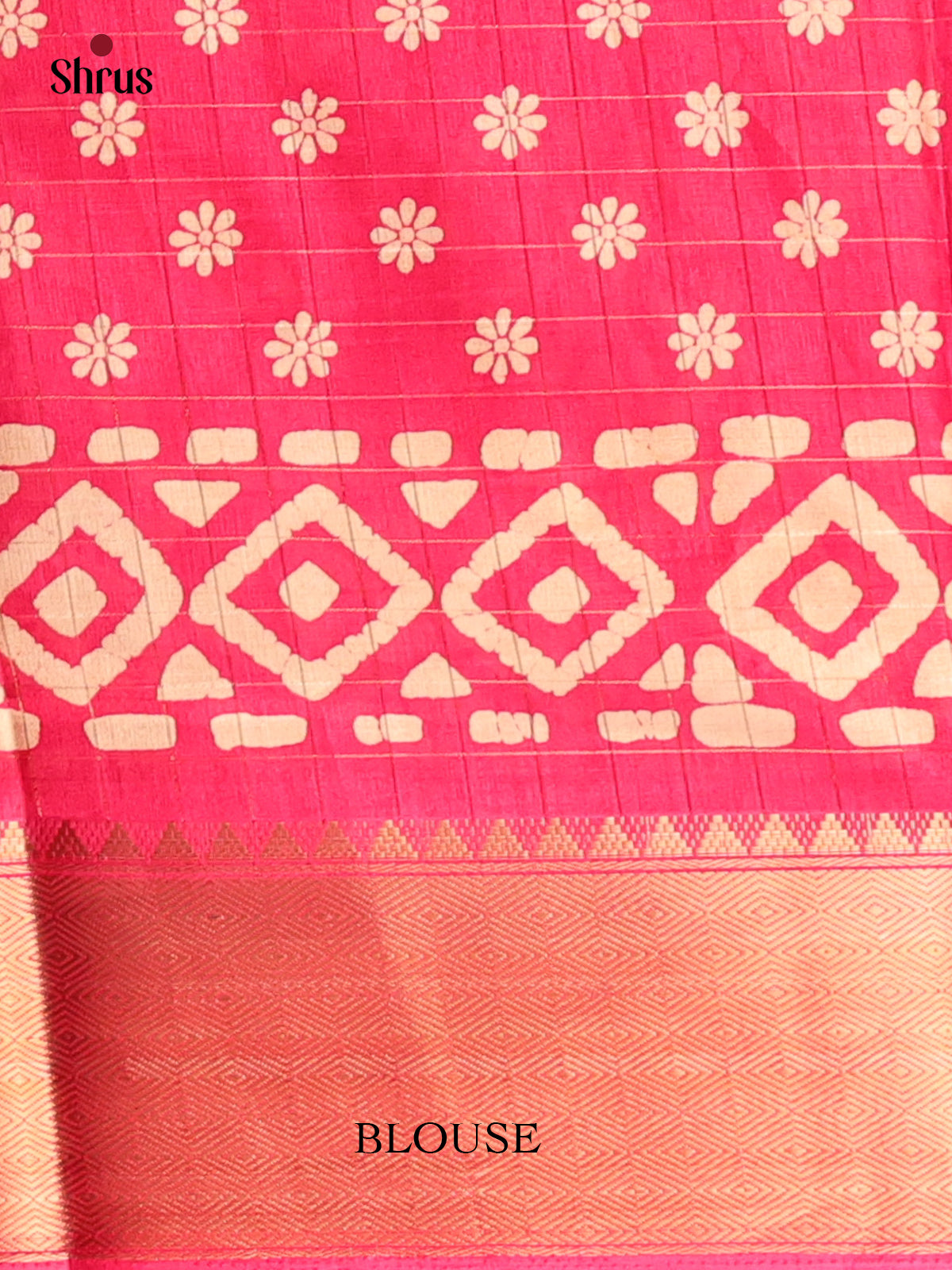 Pink - Semi Crepe Saree