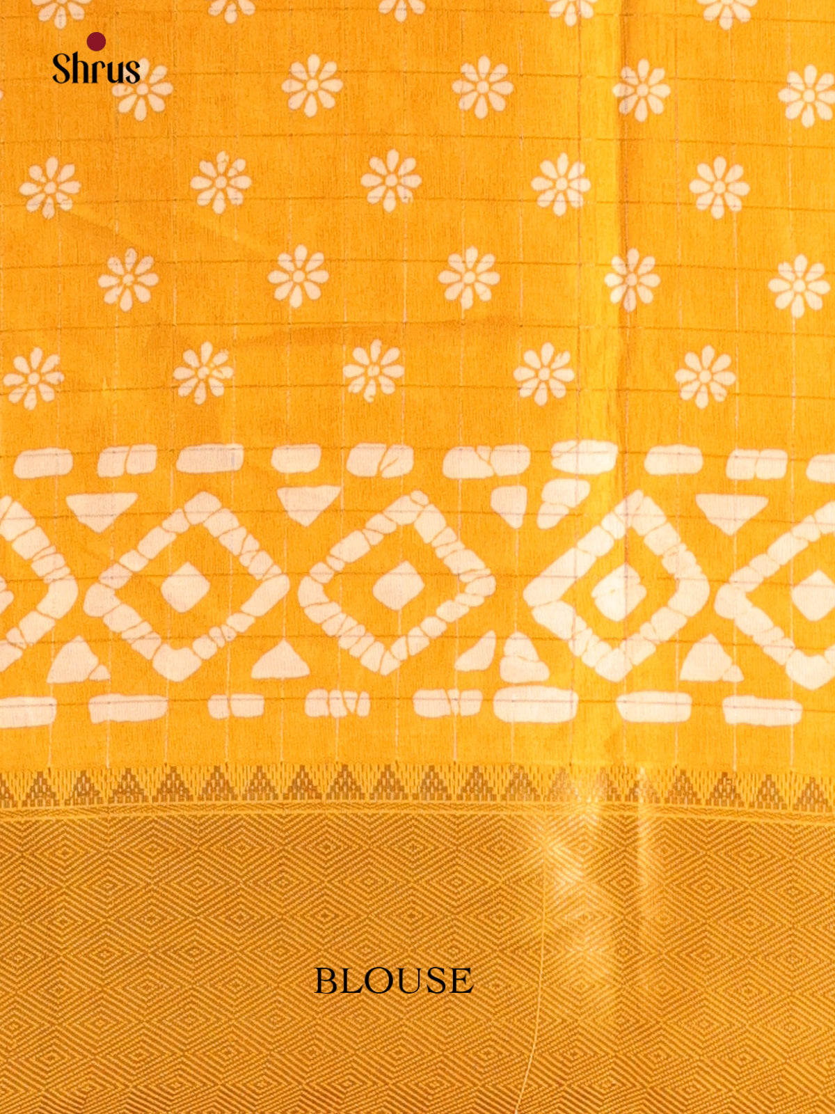 Yellow- Semi Crepe Saree