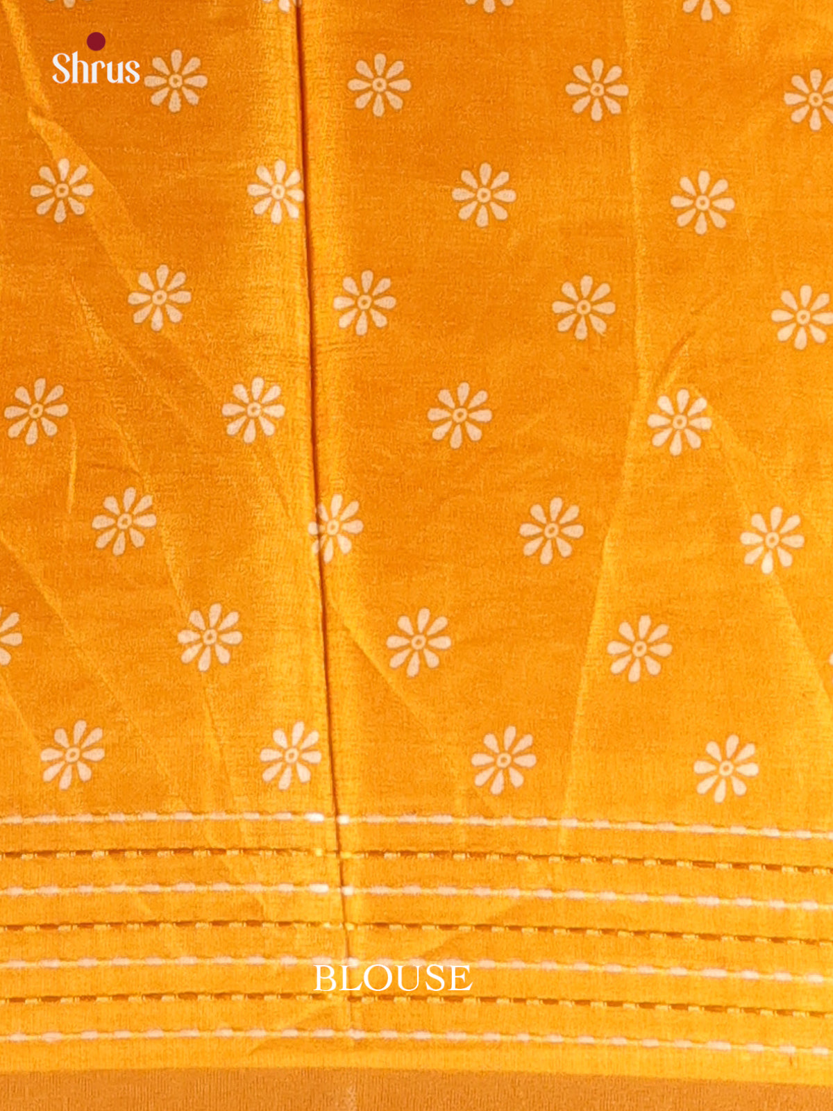 Mustard - Semi Crepe Saree