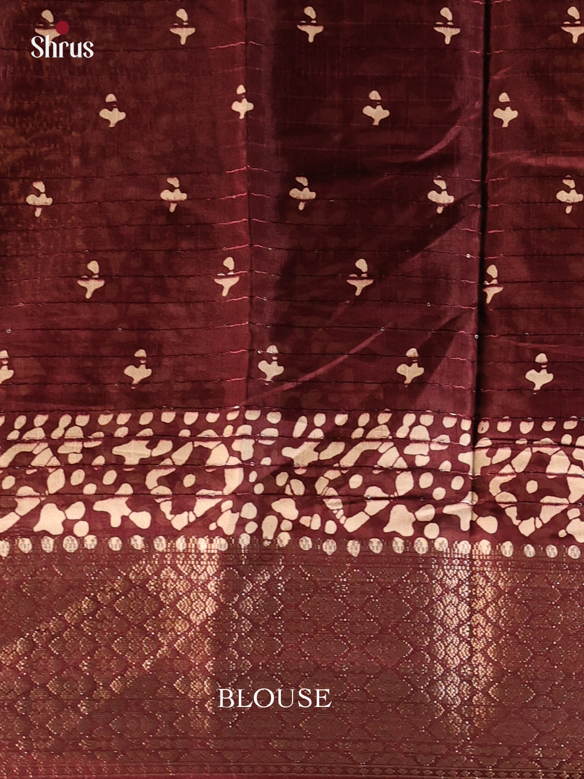 Brown - Semi Crepe Saree