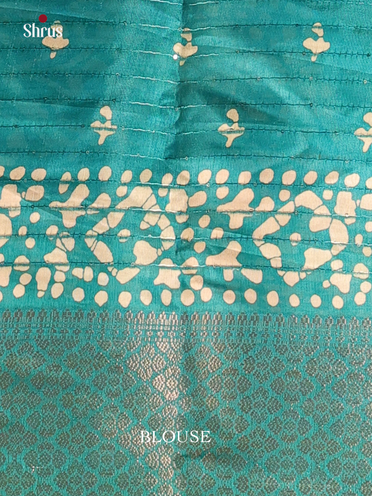 Teal - Semi Crepe Saree