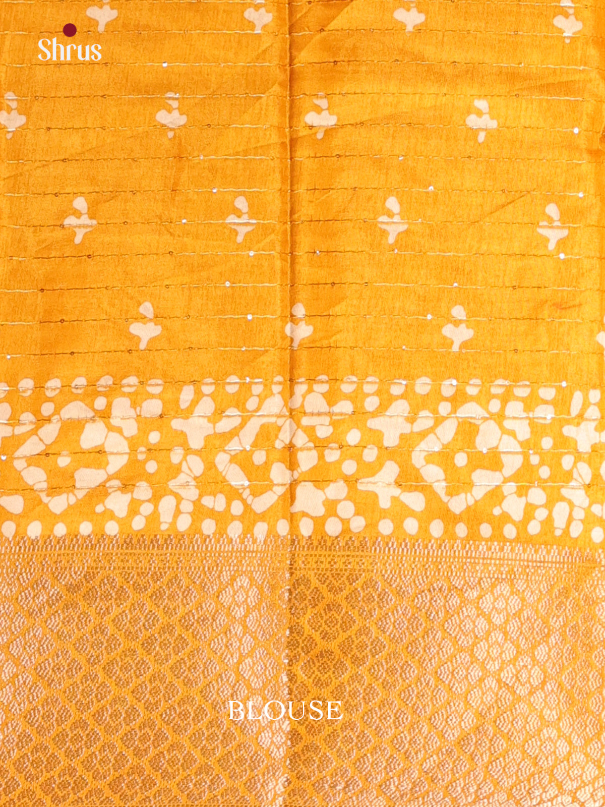 Mustard - Semi Crepe Saree