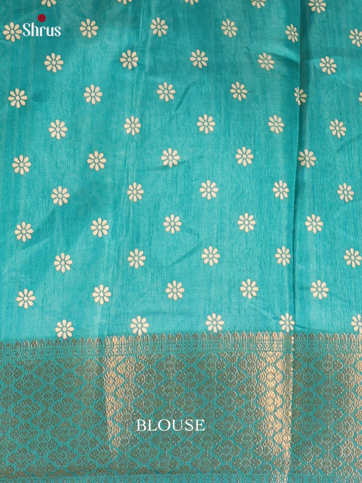 Teal - Semi Crepe Saree