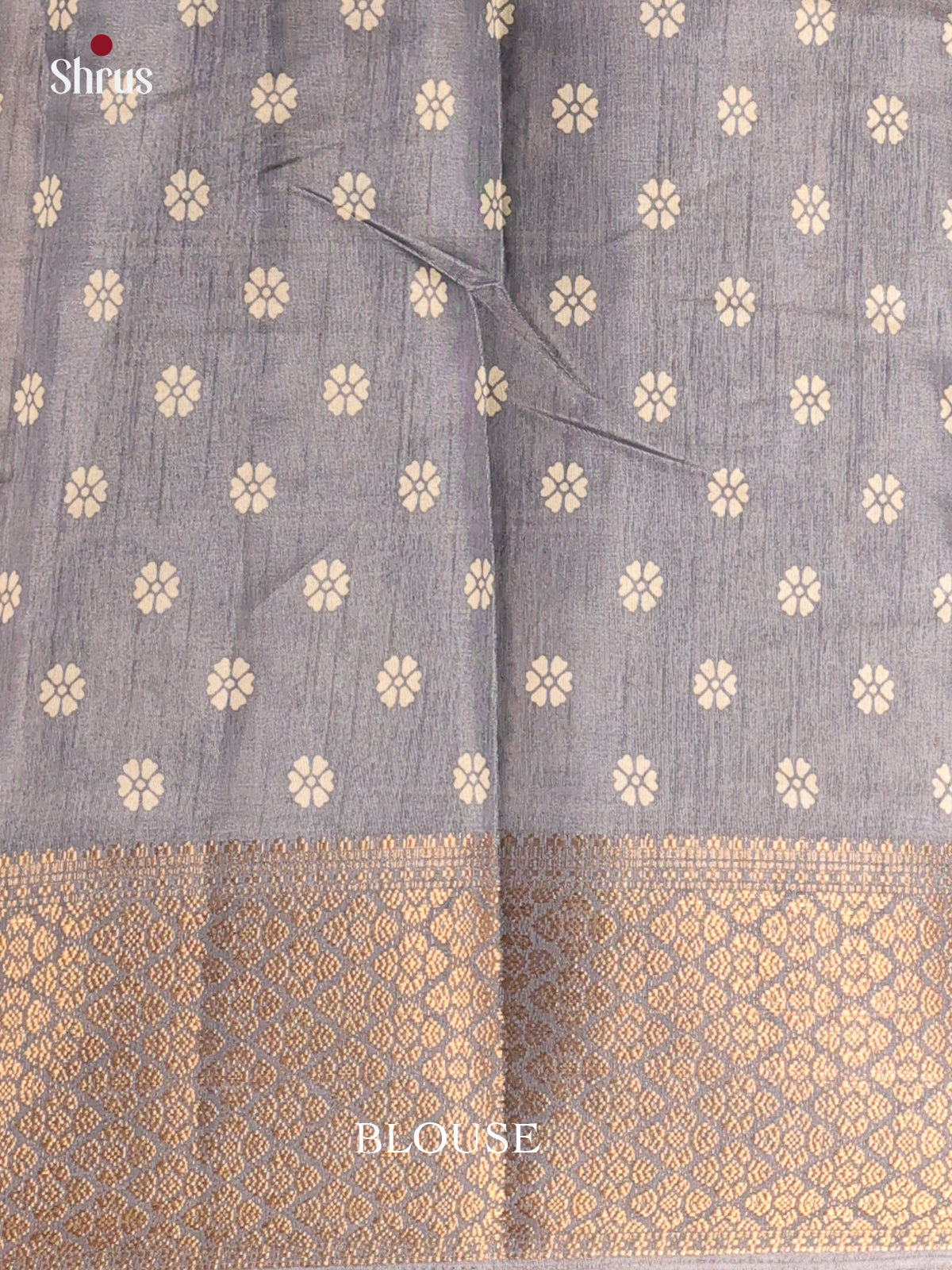 Grey - Semi Crepe Saree